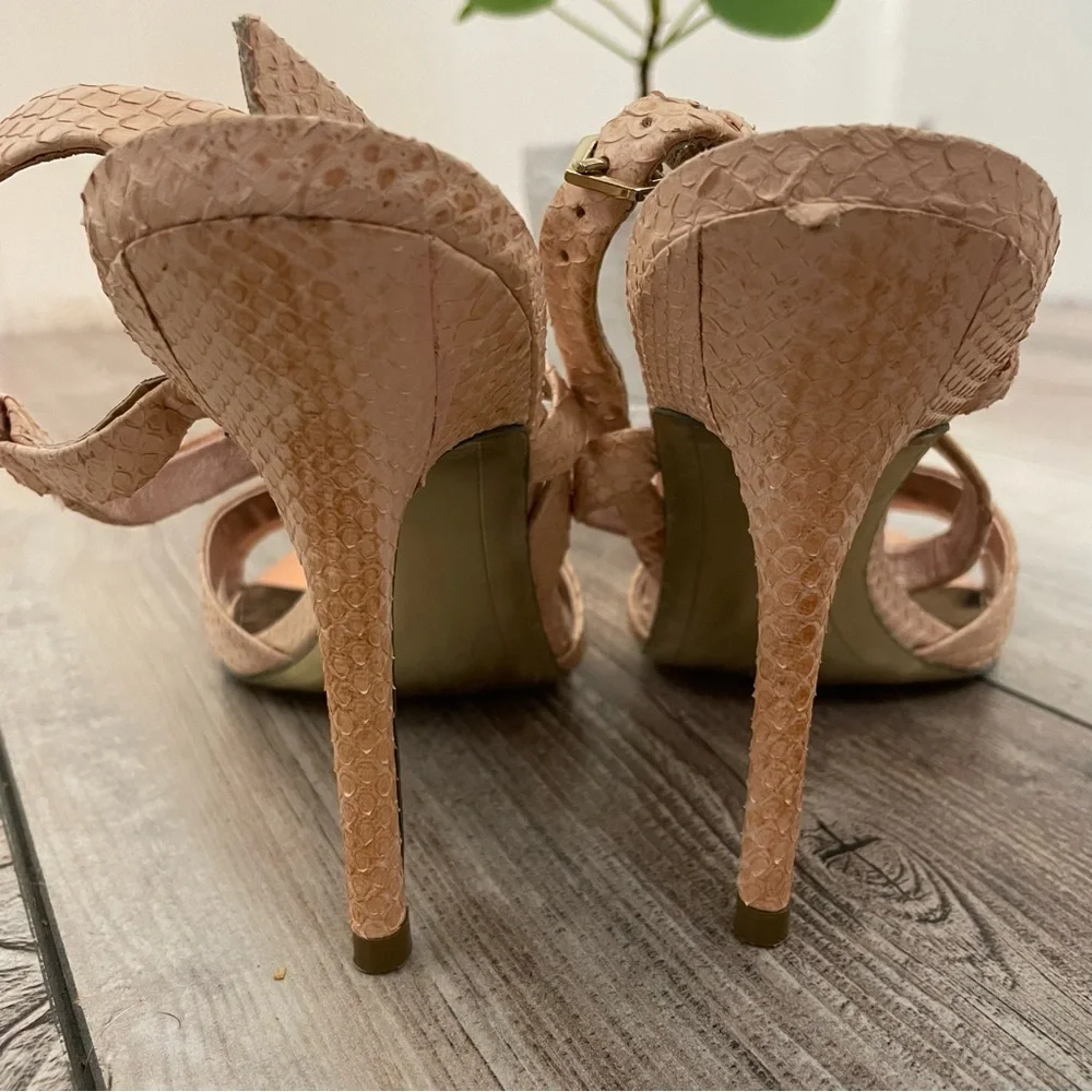Sam Edelman Abbott  Snakeskin Leather Strappy‎ High Heel Sandals